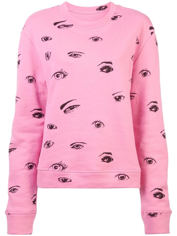 The Elder Statesman Eye Print Sweatshirt - Pink & Purple