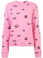 The Elder Statesman Eye Print Sweatshirt - Pink & Purple