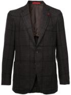Isaia Checked Pattern Blazer - Brown