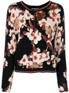 Twin-set Floral Sequinned Cardigan - Black
