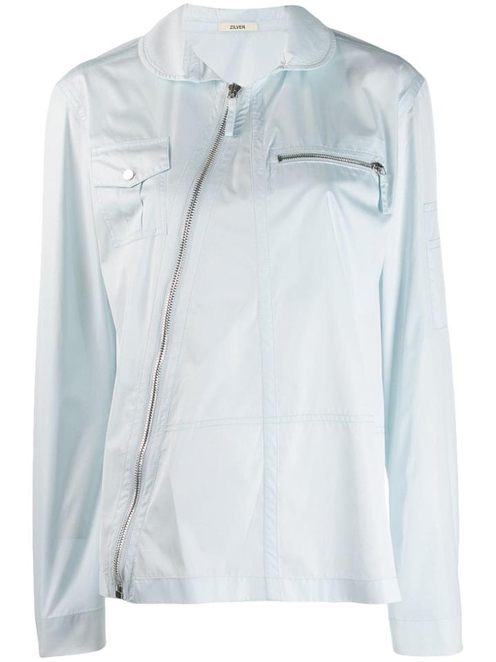 Zilver Diagonal Zip Shirt - Blue