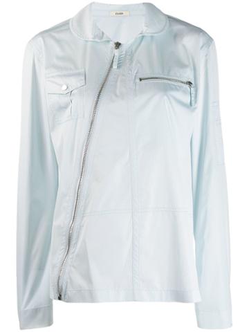 Zilver Diagonal Zip Shirt - Blue