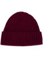 N.peal Chunky Ribbed Knit Beanie Hat - Pink & Purple