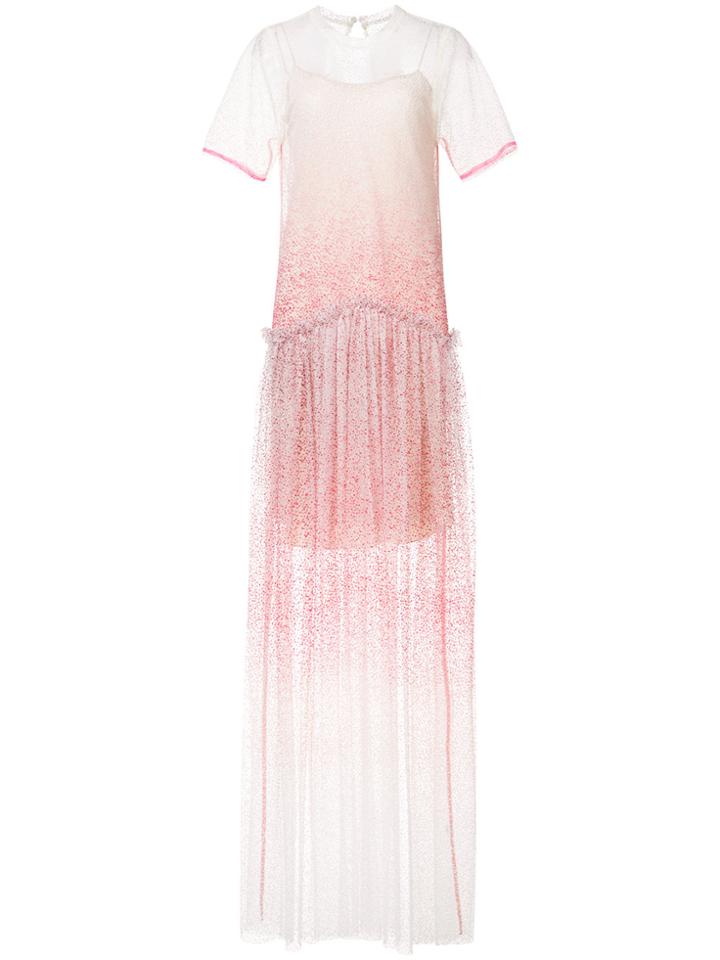 Rosie Assoulin Sheer Ombré Printed Maxi Dress - Pink & Purple