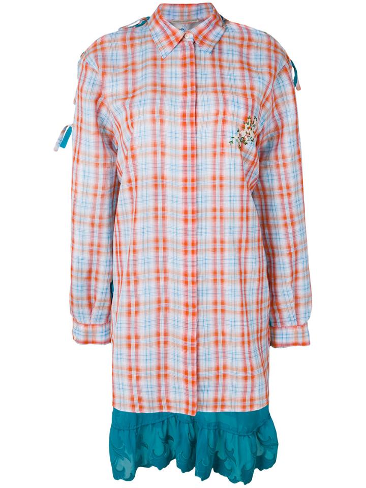 Marco De Vincenzo Checked Patchwork Shirt - Yellow & Orange
