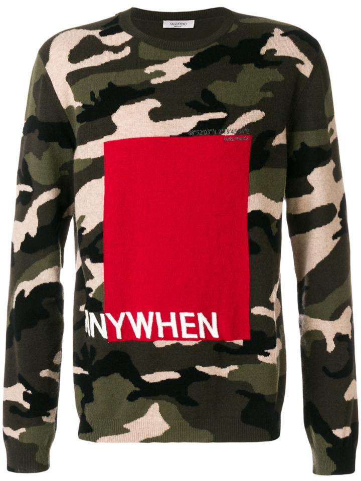 Valentino Anywhen Camouflage Jumper - Brown