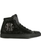Philipp Plein Rainbow Warrior Hi-top Sneakers, Men's, Size: 40, Black, Leather/rubber/glass/calf Leather