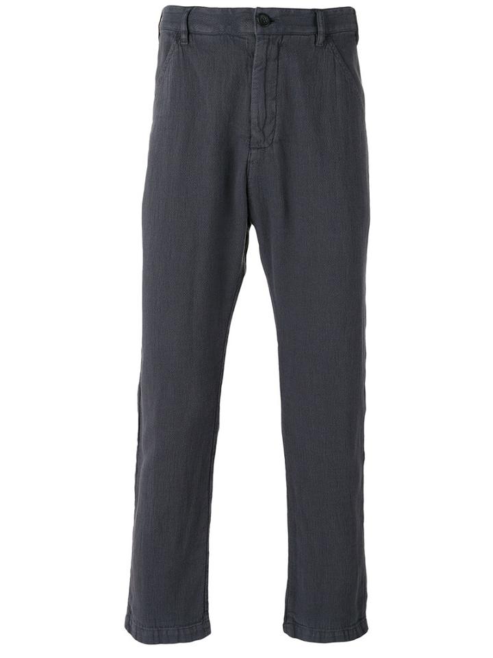 Hannes Roether Straight Cut Trousers, Men's, Size: Small, Grey, Cotton/linen/flax