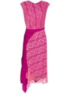 Sies Marjan Anita Lace Asymmetric Midi Dress - Pink