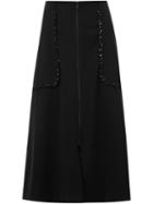 Megan Park 'astra' Beaded Skirt, Women's, Size: 14, Black, Polyester/spandex/elastane/rayon
