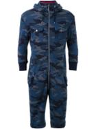 Loveless Camouflage Jersey Jumpsuit, Men's, Size: 1, Blue, Cotton