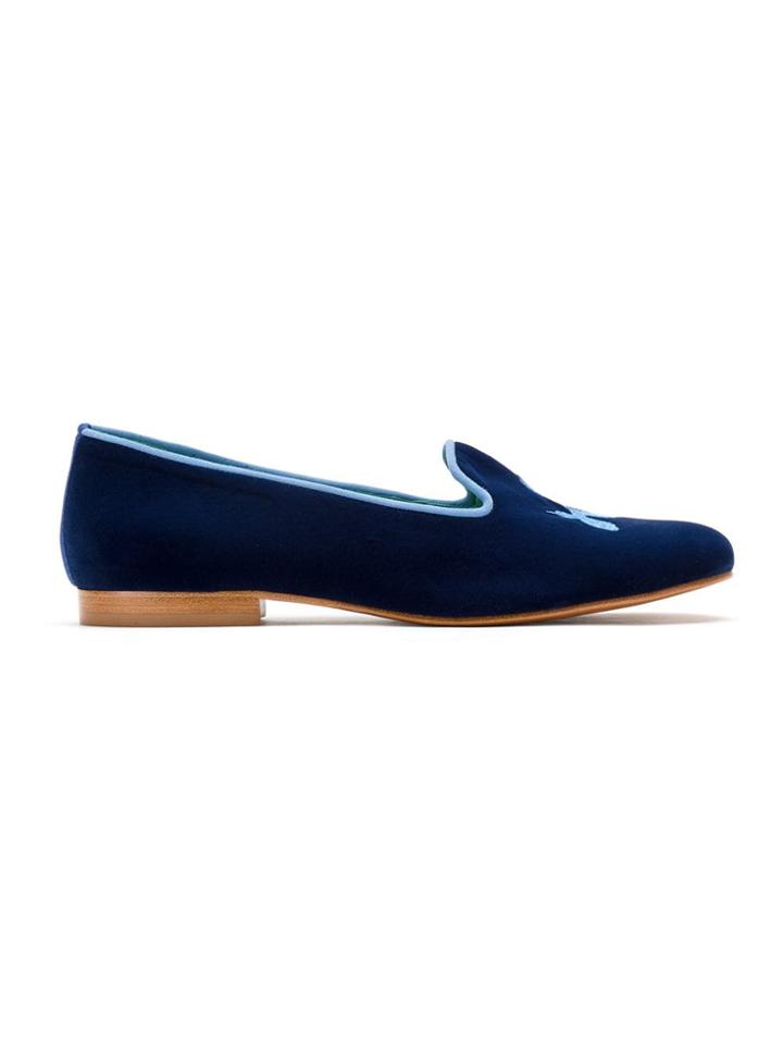 Blue Bird Shoes Embroidered Velvet Koons Loafers