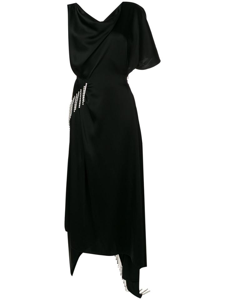 Christopher Kane Crystal Satin Dress - Black