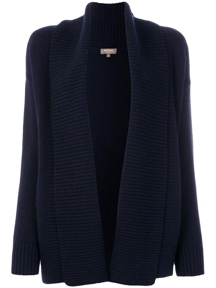 N.peal Ribbed Short Cardigan - Blue