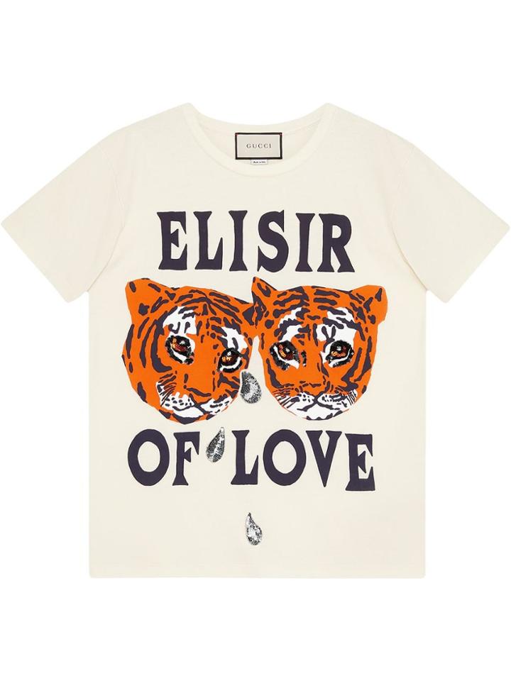 Gucci Tiger Oversized T-shirt - White