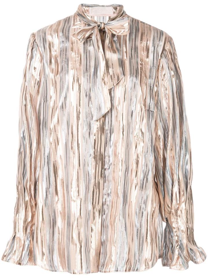 Peter Pilotto Metallic Striped Blouse - Silver