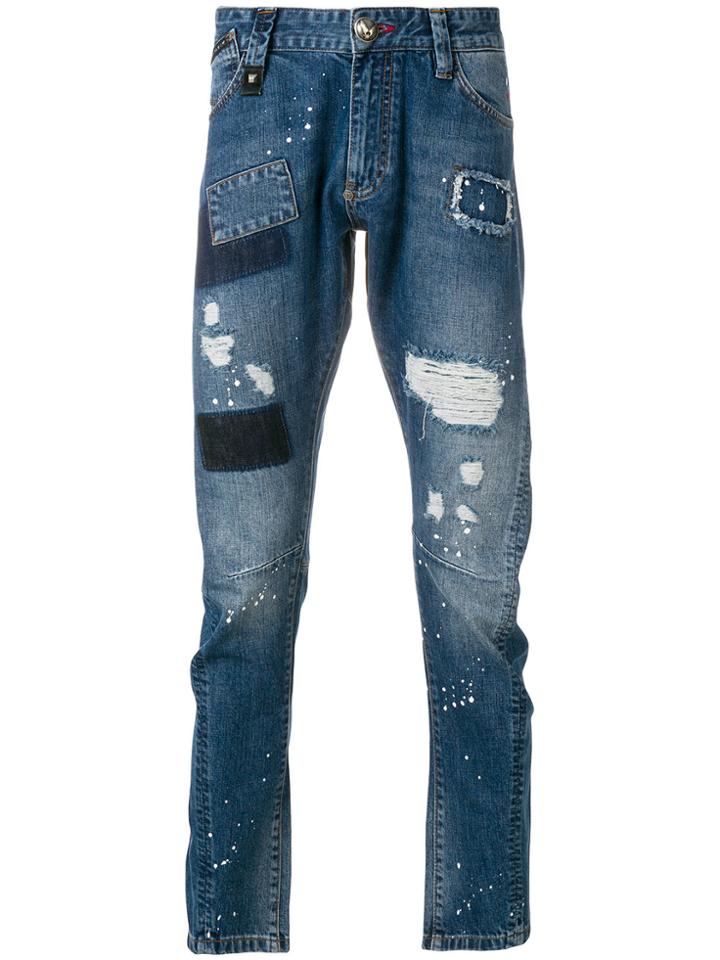 Philipp Plein Milano Cut Doctor Jones Jeans - Blue