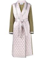 Walk Of Shame Quilted Cotton And Satin Coat, Women's, Size: 46, Green, Cotton/polyamide