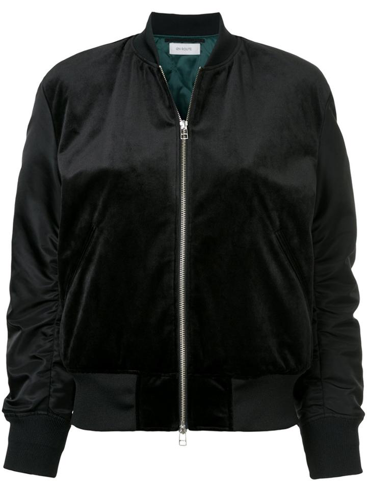 En Route Zipped Bomber Jacket - Black