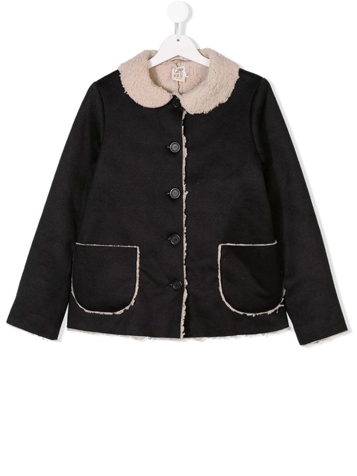 Caffe' D'orzo Shearling Lined Jacket - Blue