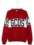 Gcds Kids Teen Logo Intarsia Jumper - Red