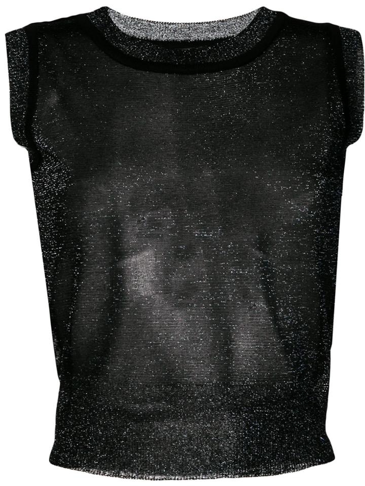 Marc Ellis Sleeveless Lurex Top - Black