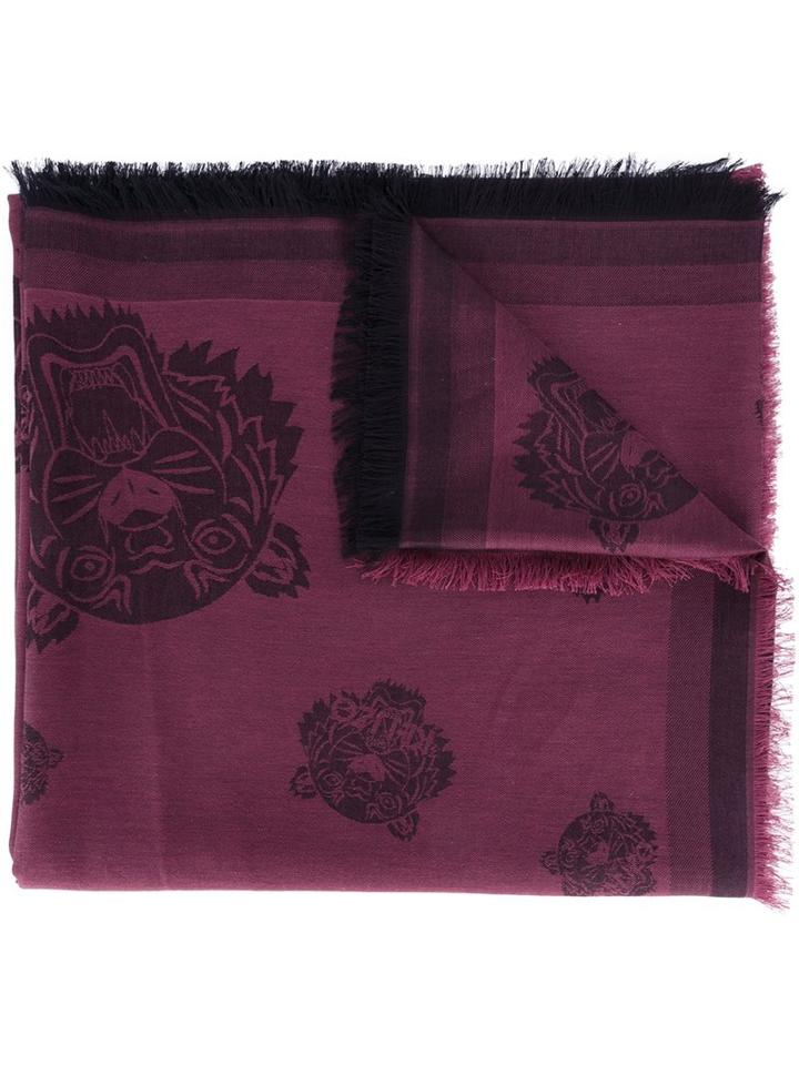Kenzo 'mini Tiger' Scarf, Adult Unisex, Pink/purple, Cotton/modal