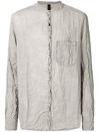 Poème Bohémien Crinkle-effect Mandarin-collar Shirt - Grey