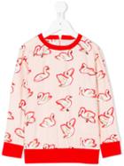 Stella Mccartney Kids - Swan Print Blouse - Kids - Cotton/acrylic/polyester/viscose - 5 Yrs, Yellow/orange