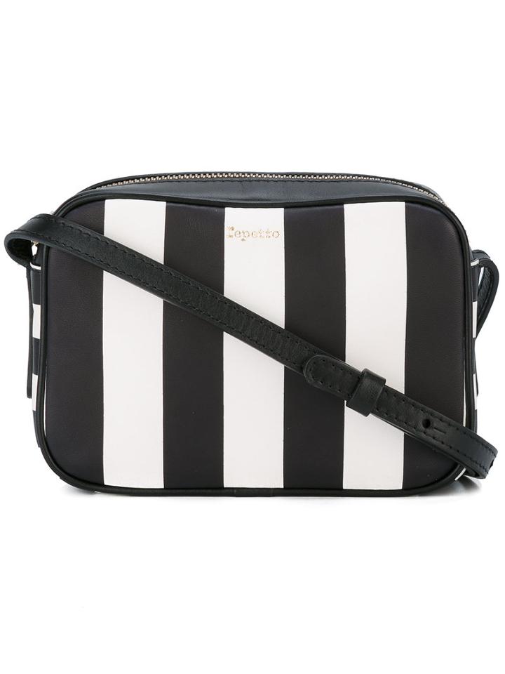 Repetto Striped Crossbody Bag, Women's, Black, Leather