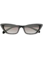 Miu Miu Eyewear Crystal Detailed Cat Eye Sunglasses - Black