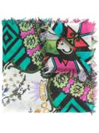 Etro Paisley Print Scarf, Women's, Black, Silk/wool