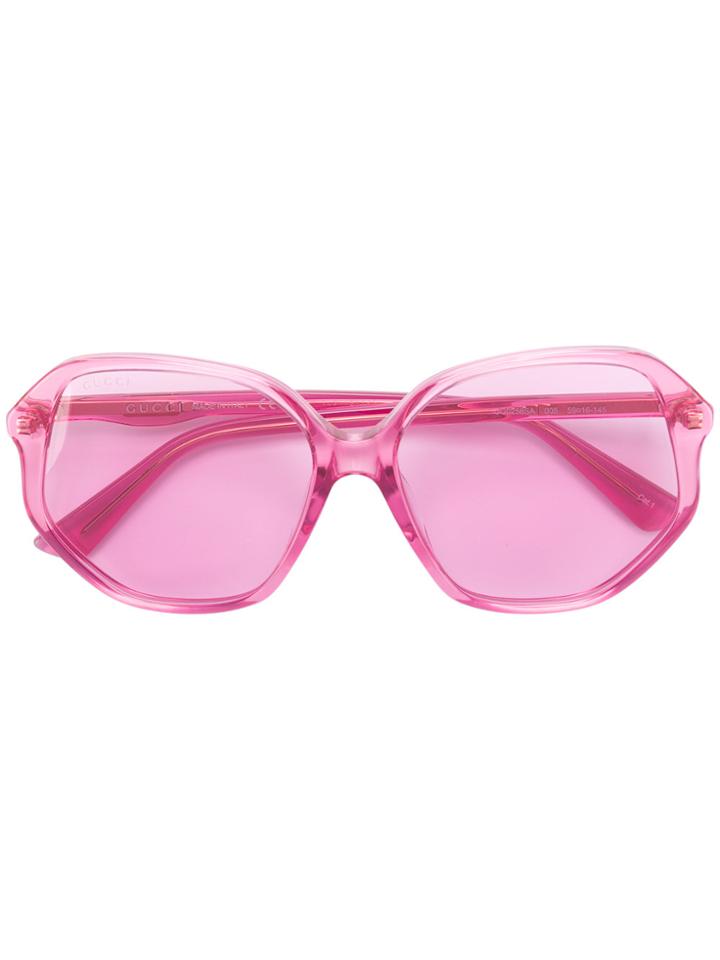 Gucci Eyewear Oversized Transparent Sunglasses - Pink & Purple