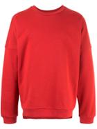 Monkey Time Oversized Sweatshirt - Red