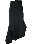 Monse Asymmetric Flared Skirt - Black