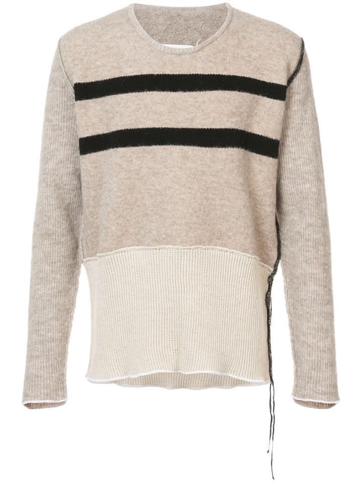 Maison Margiela Stripe Detail Jumper - Brown