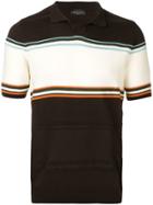 Roberto Collina Bold Stripe Polo Shirt - Brown