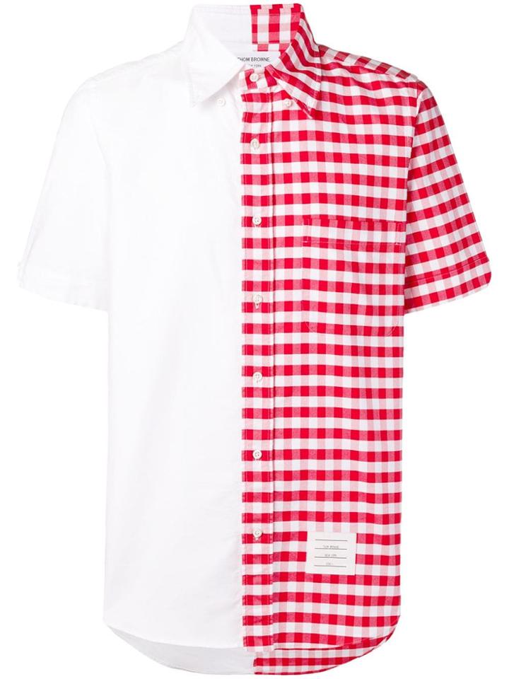 Thom Browne Bicolor Gingham Oxford Shirt - White