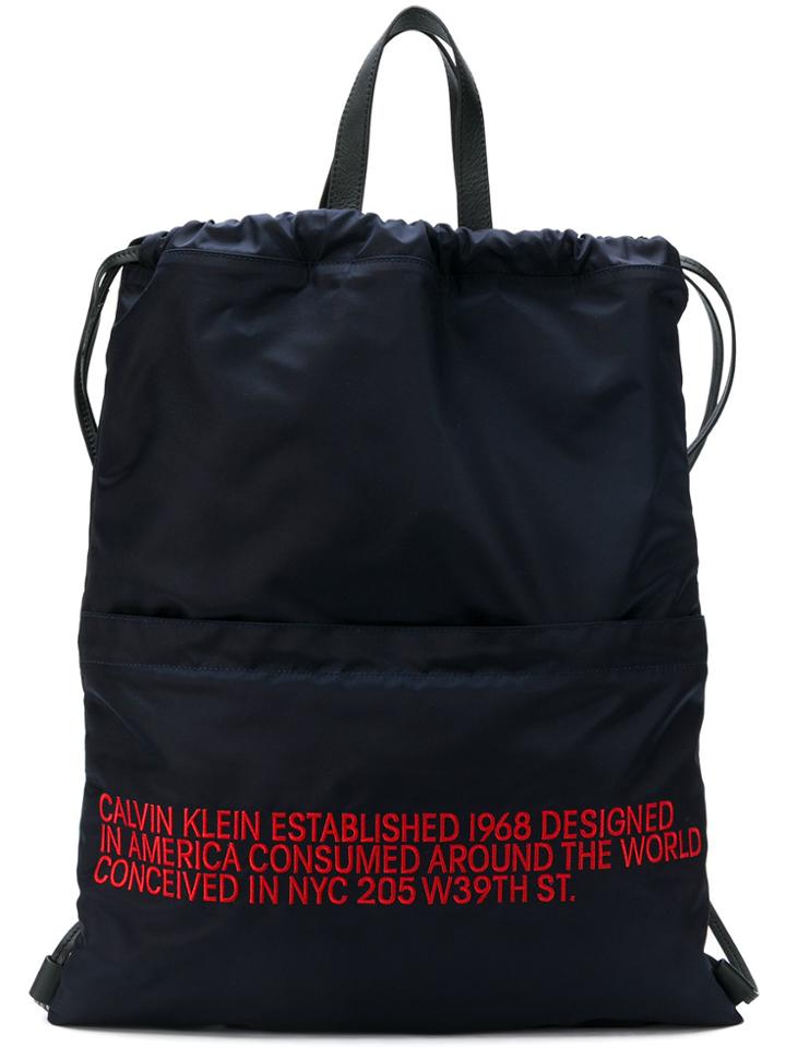 Calvin Klein 205w39nyc Logo Text Backpack - Blue