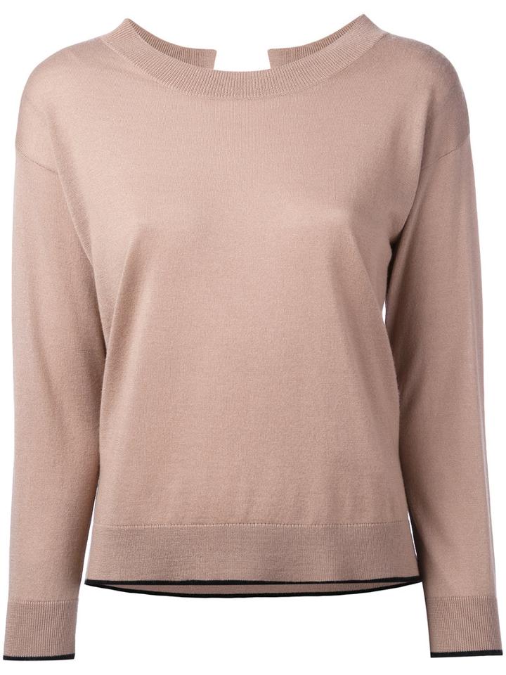 Max Mara Studio - Nambo Top - Women - Silk/wool - L, Nude/neutrals, Silk/wool
