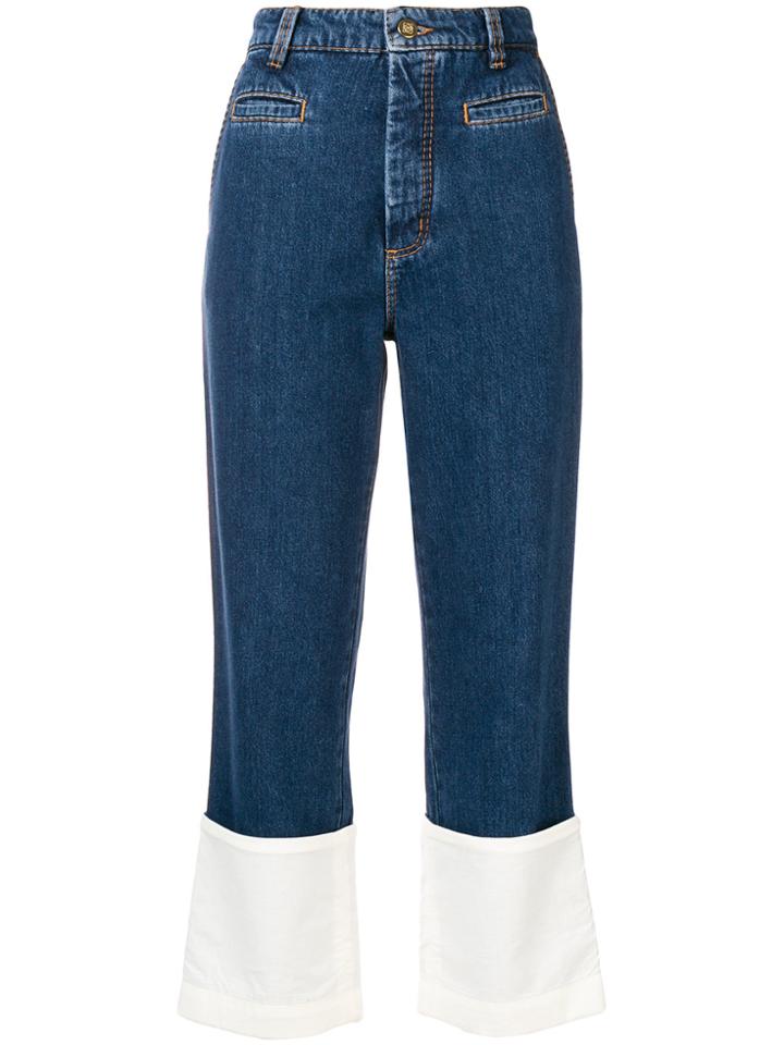 Loewe Contrast Cuff Fisherman Jeans - Blue