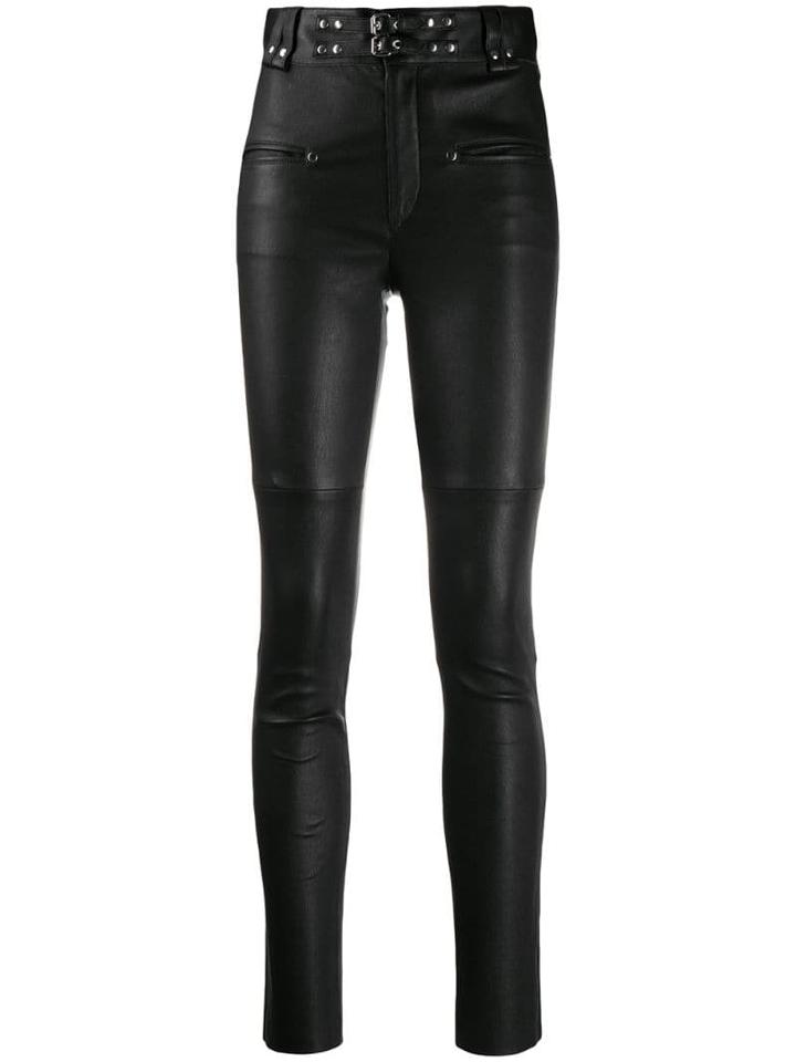 Isabel Marant Studded Leather Trousers - Black