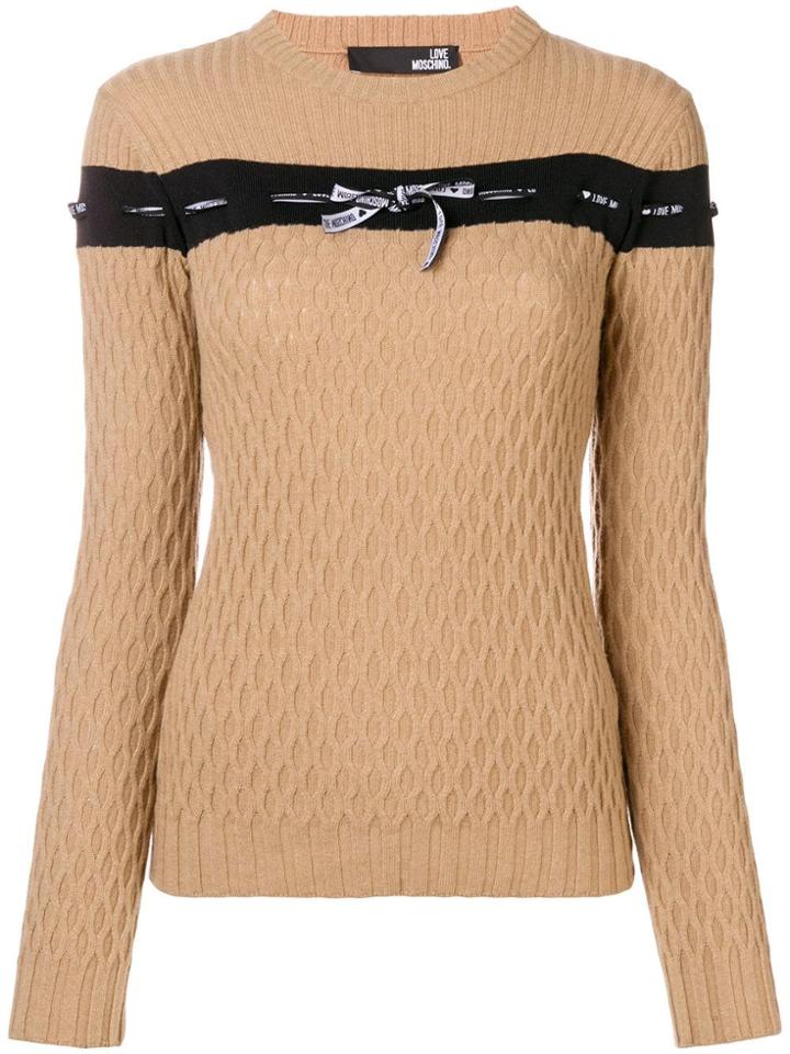 Love Moschino Bow Detail Jumper - Nude & Neutrals