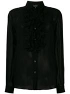 Just Cavalli Frill-trim Fitted Blouse - Black
