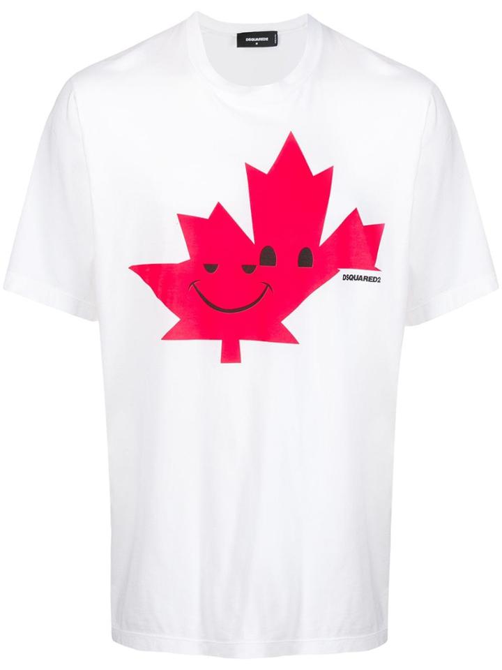 Dsquared2 Leaf Print T-shirt - White