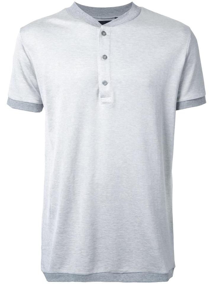 Biro Henley T-shirt, Men's, Size: Medium, Grey, Cotton/rayon