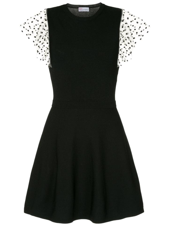 Red Valentino Flared Short Dress - Black