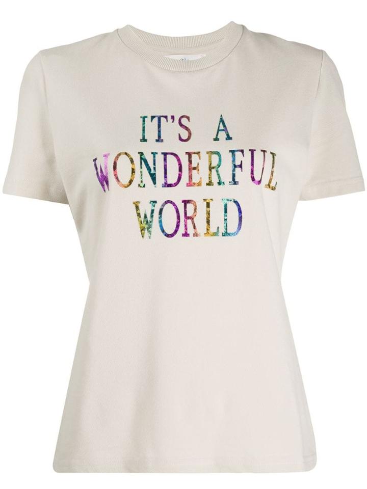 Alberta Ferretti Front Print T-shirt - Neutrals