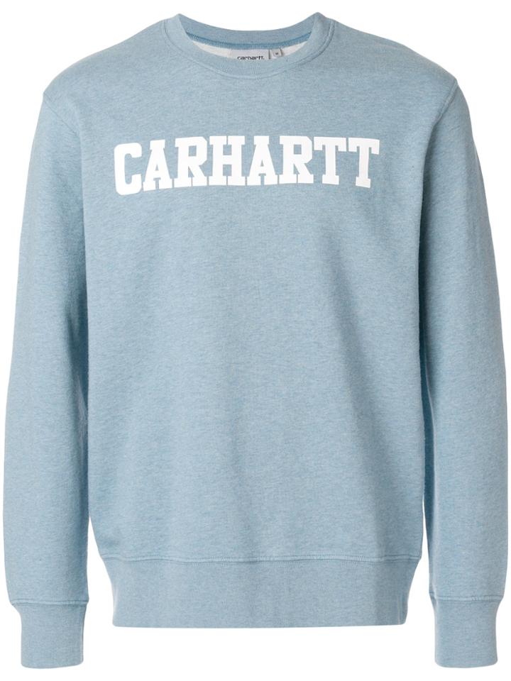 Carhartt Logo Print College Sweatshirt - Blue