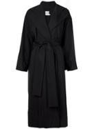 Pleats Please Issey Miyake Wide Collar Trench Coat - Black